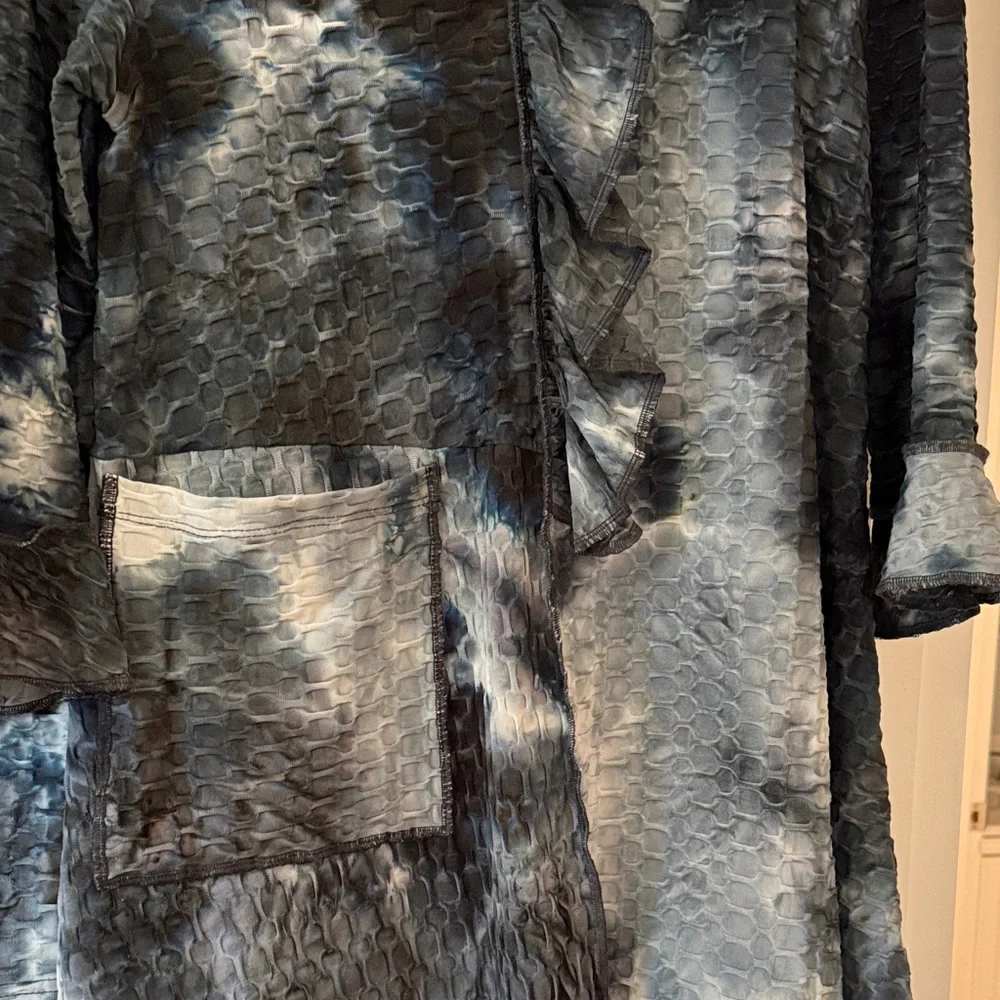 Zadie B's Blue Tye Dye Textured Skirt and Top Set - Picture 3 of 8